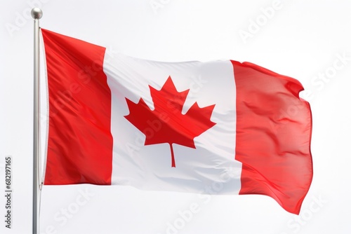 Canadian Flag Against A White Background