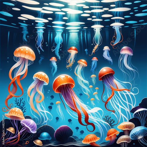 jellyfishes, AI-Generatet
