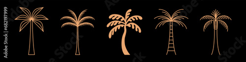 Vector logo design template with palm trees - abstract summer and vacation badge and emblem for holiday rentals, travel services, tropical spa and beauty studios..