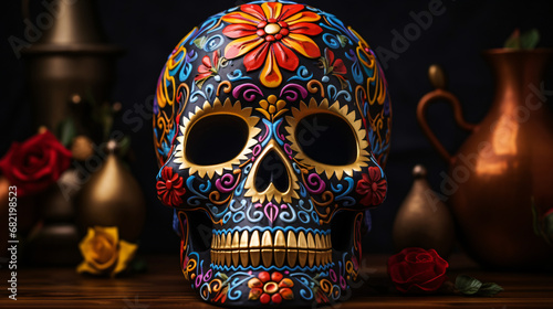 Cinco de mayo skull decoration day of the dead
