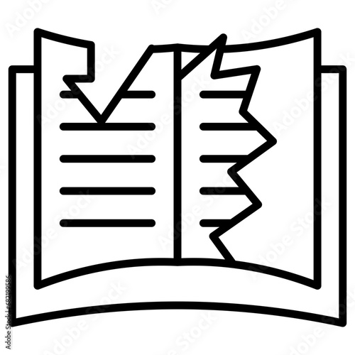 Teared Book Icon