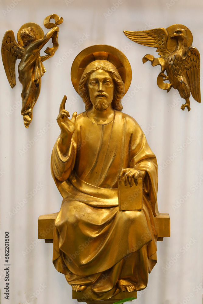 Fototapeta premium Sculpture on the ambo of Notre Dame (Our Lady) cathedral, Evreux, France.