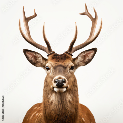 Close up of deer isolated on white background © Daniel