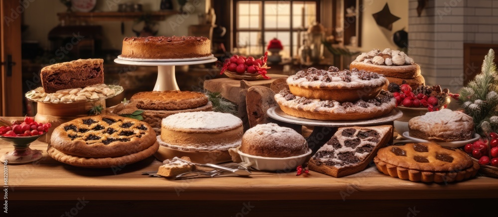 In the warm and welcoming kitchen of their cozy home, a skilled baker lovingly prepares a delectable gourmet cake, made from scratch with the perfect balance of flour, butter, and cinnamon. The aroma