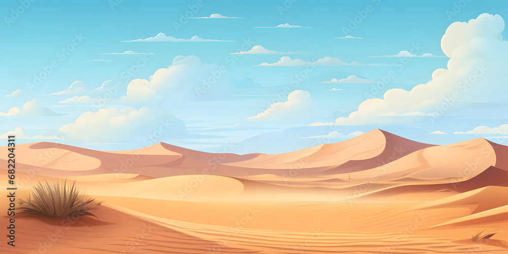 Naklejka premium Desert landscape vector background