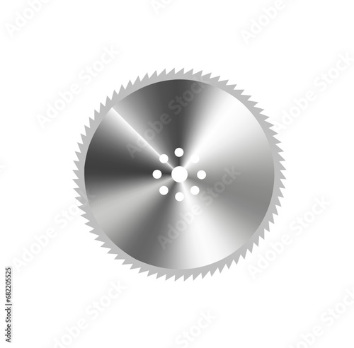 Circular saw metal flat icon. Blade icon saw tool cut. Vector