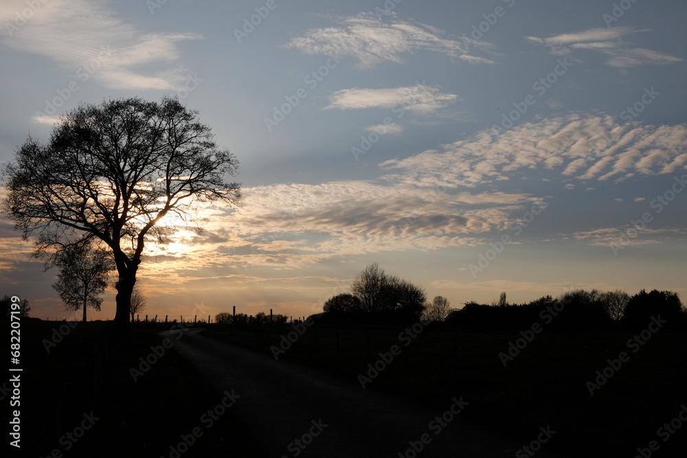Fototapeta premium Twilight in Eure, France.