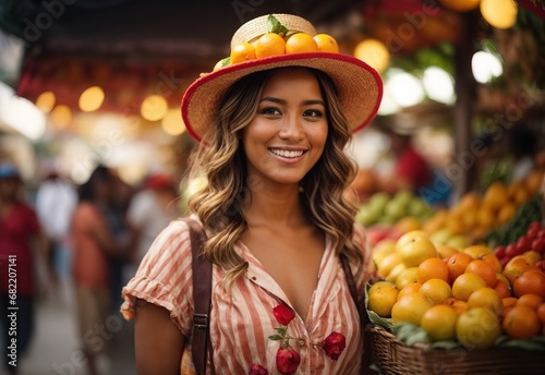 Healthy life concept, Beautiful white women wearing fruit theme, healthy living movement © MochSjamsul