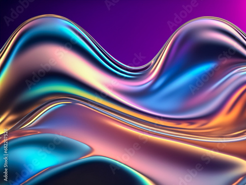 Iridescent abstract wave pattern in pastel hues.