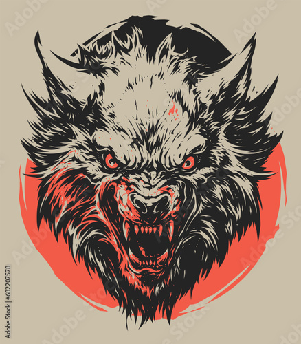 Vector Angry Wolf (ID: 682207578)
