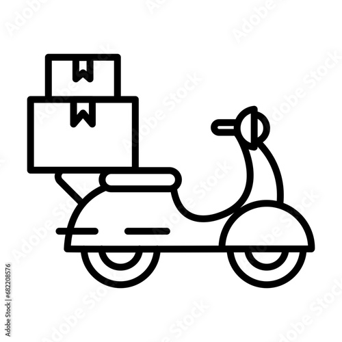 Delivery of goods by scooter. Courier icon
