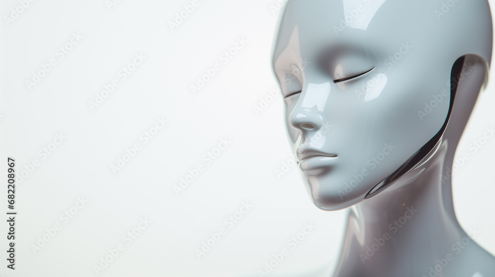 Newly manufactured augmented synthetic biomechatronic android robotic female - ultra futuristic depiction of possible artificial intelligence replacement of humans - idealistic science fiction. Newly manufactured augmented synthetic biomechatronic android robotic female - ultra futuristic depiction of possible artificial intelligence replacement of humans - idealistic science fiction.