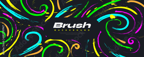 Abstract Colorful Brush Background with Sporty Style. Grunge Sport Background. Scratch and Texture Elements For Design