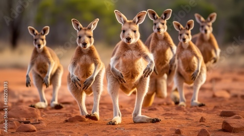 A group of kangaroos in the Australian outback