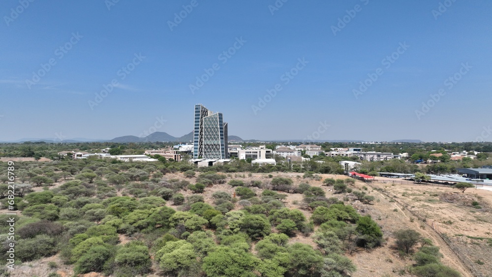 Fairscape Precinct tower at Fairgrounds in Gaborone, Botswana, Africa