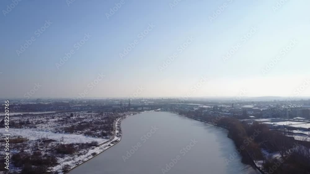 custom made wallpaper toronto digitalFlying upwards above a perfect frozen lake and a snowy background with a clear sky