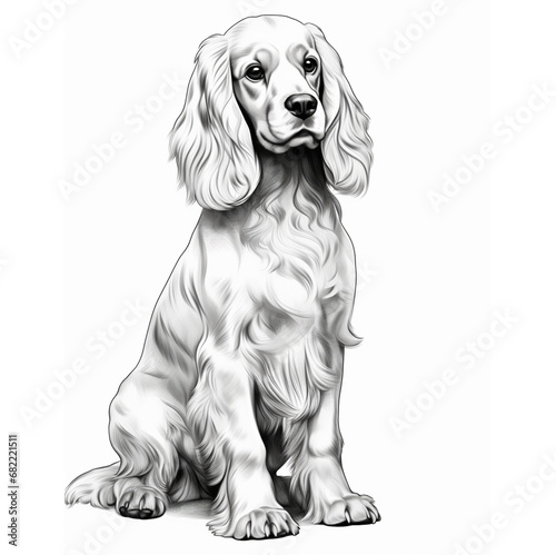 drawing of dog, ai, generated, ai generated