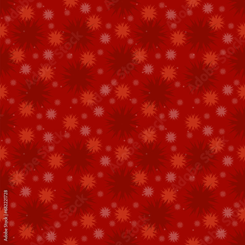red christmas background with snowflakes, seamless pattern with different snowflakes on red background, , abstract celebration christmas background, winter design