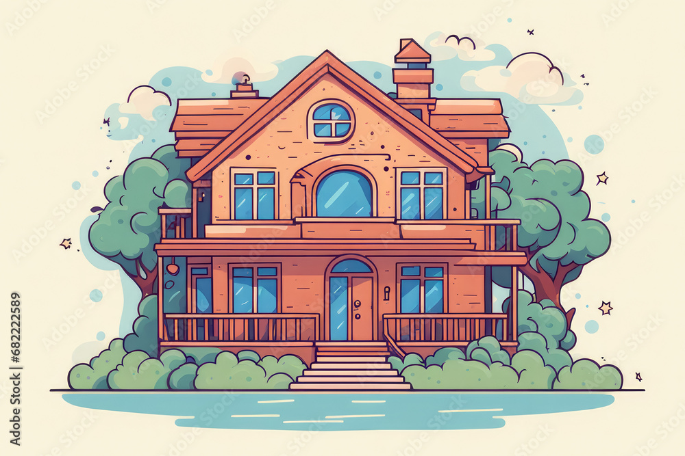 Fototapeta premium großzügiges Eigenheim, generated image