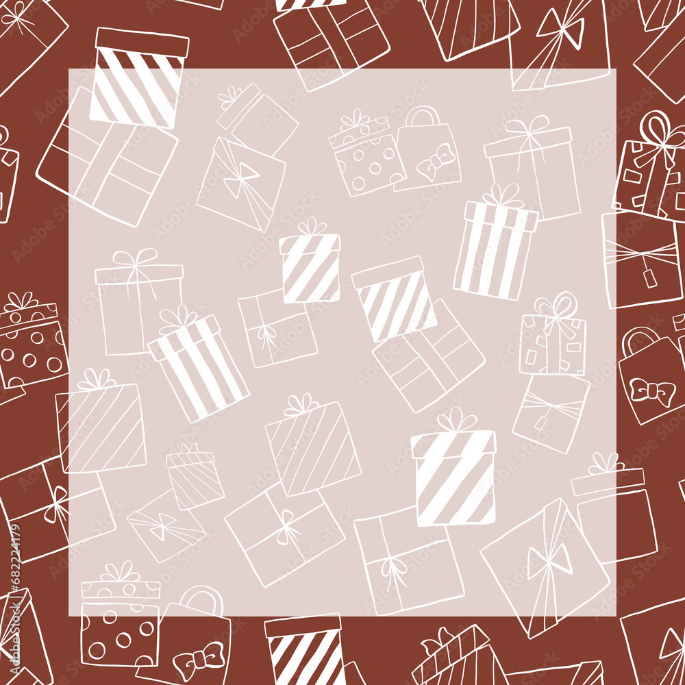 Christmas background - postcard - frame