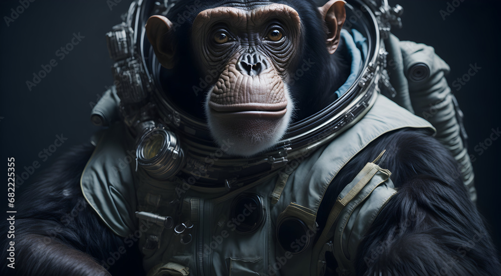 Fototapeta premium chimpanzee in a space suit _02