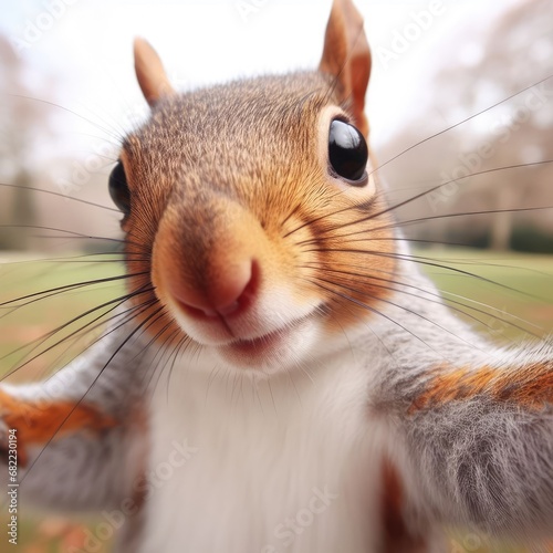 squirrel with phone funny animal background
