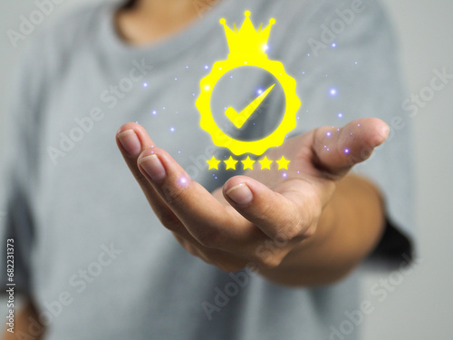 iso five star business quality certification standards Setting in the same direction Certification mark wearing a golden king's hat
