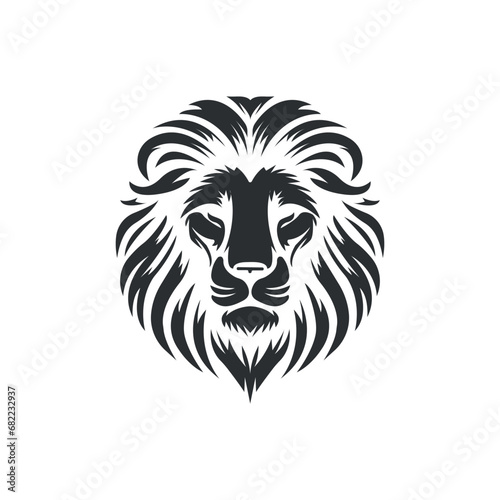Black lion on a white background. Vector. Logo, emblem, icon, sign