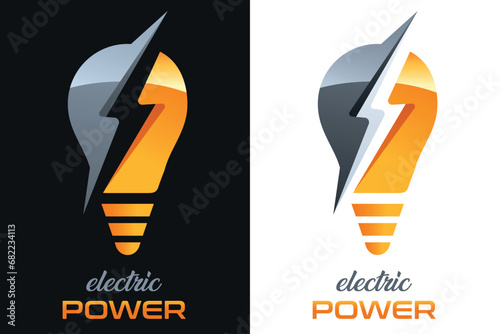 Glühbirne, Elektrobetrieb, Elektrizität, Elektriker, Stromversorger - Logo, Icon