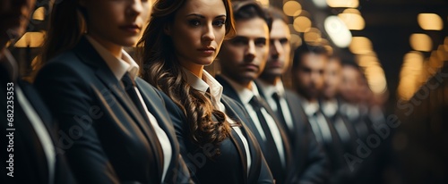 Group of young people in business suits