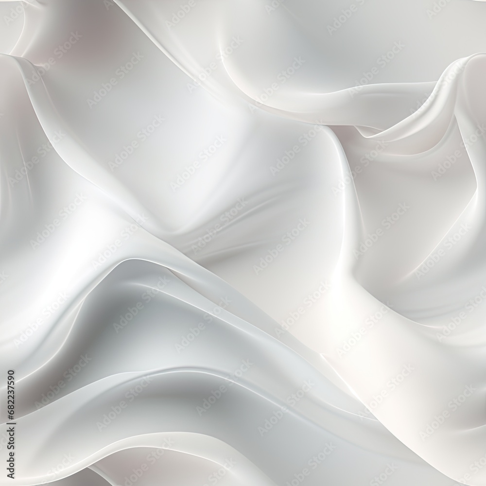 Silky White Flowing Seamless Tileable Graphic Pattern