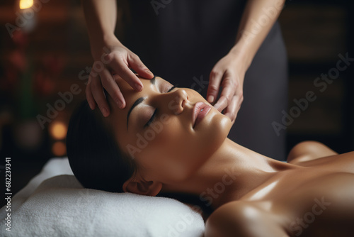 cropped view of masseur doing neck massage to woman in spa salon