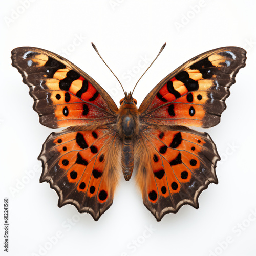 Front view of Question mark butterfly isolated on white background