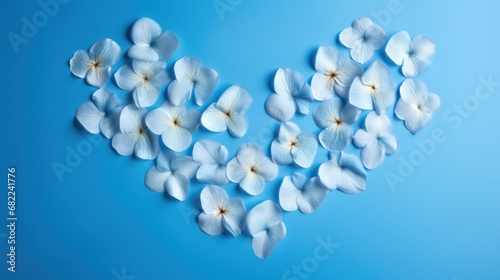  a group of white flowers arranged in the shape of the letter v on a blue background with space for the letter v in the middle of the letter'v's '.