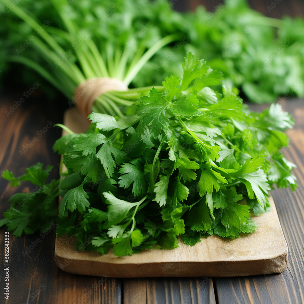 photo of coriander herb created with Generative Ai photo of coriander herb created with Generative Ai