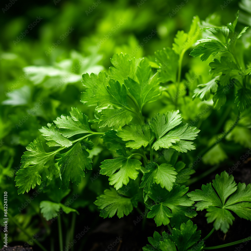 photo of coriander herb created with Generative Ai photo of coriander herb created with Generative Ai