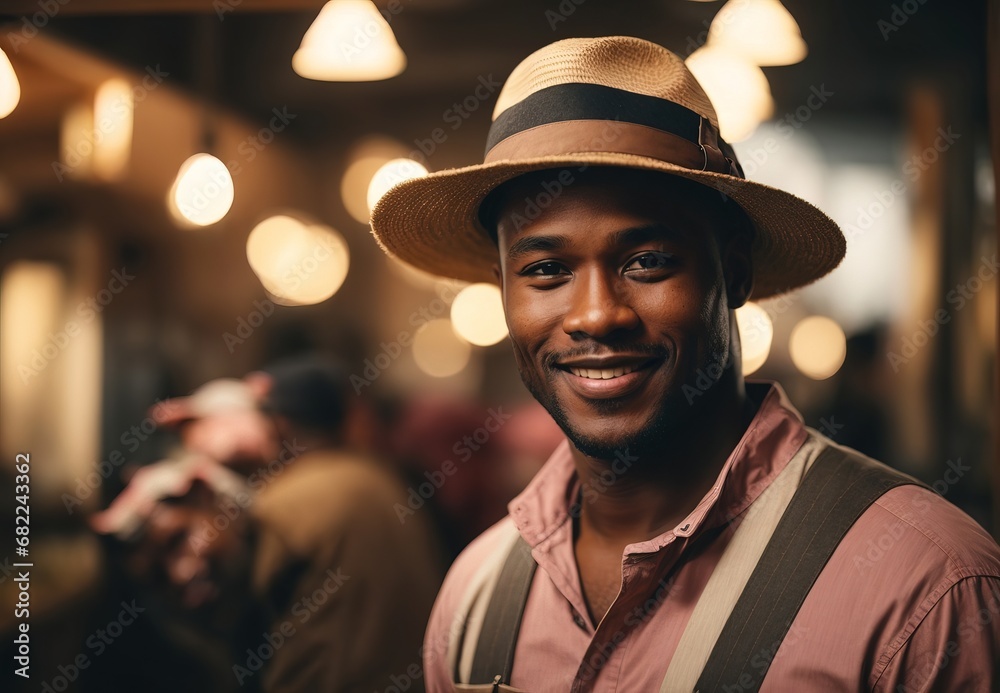 handsome black men become pig farmer, inside ranch pig on the background handsome black men become pig farmer, inside ranch pig on the background