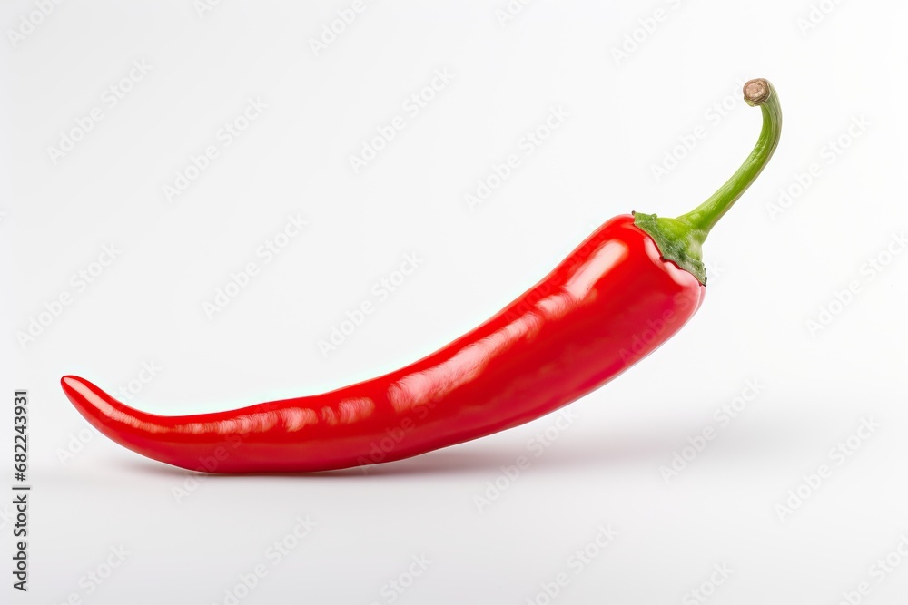 Chili pepper isolated on a white background. One chili hot pepper
