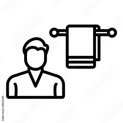 Man hanging Towel Icon