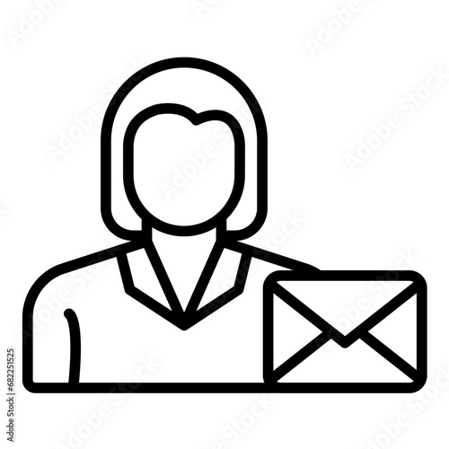 Woman with Envelope Icon