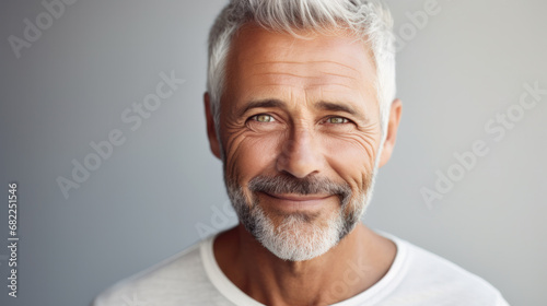Senior bearded man studio portrait. photo