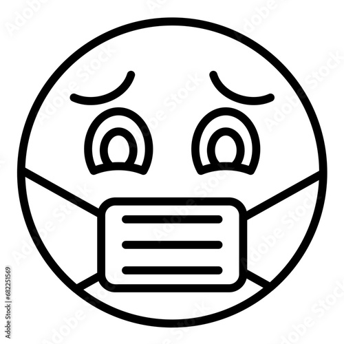 Face with Medical Mask Icon