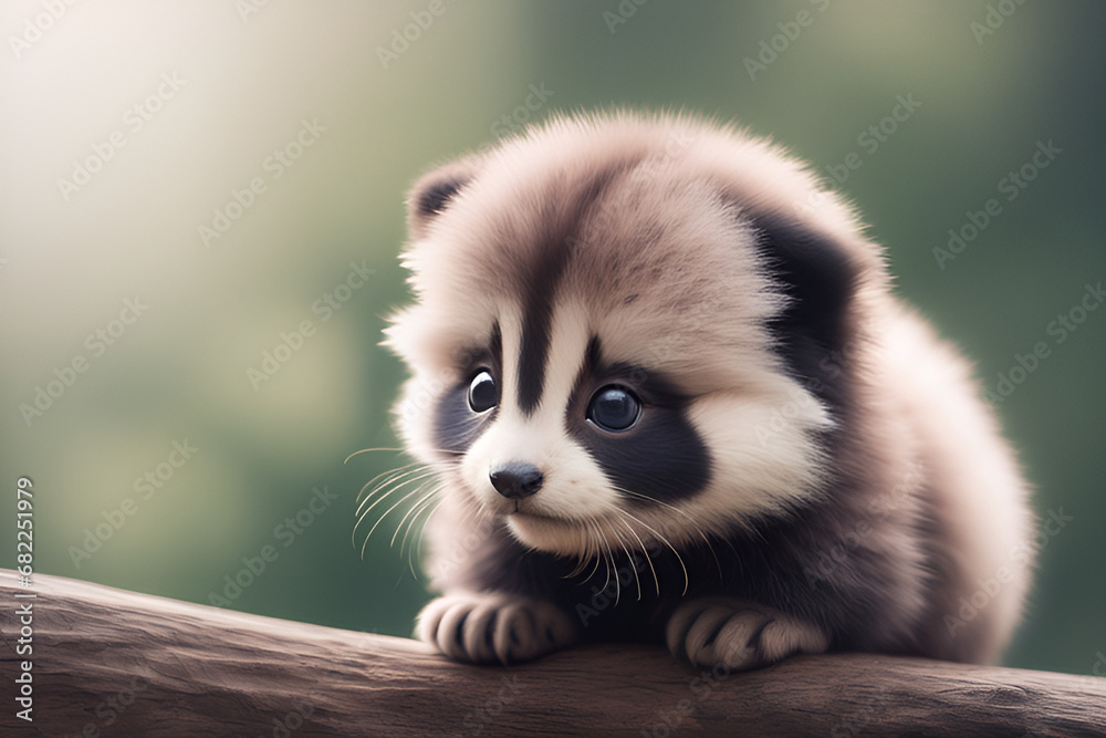 Naklejka premium baby panda Generative AI