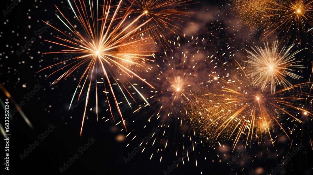 fireworks exploding in the air, with a black background fireworks exploding in the air, with a black background