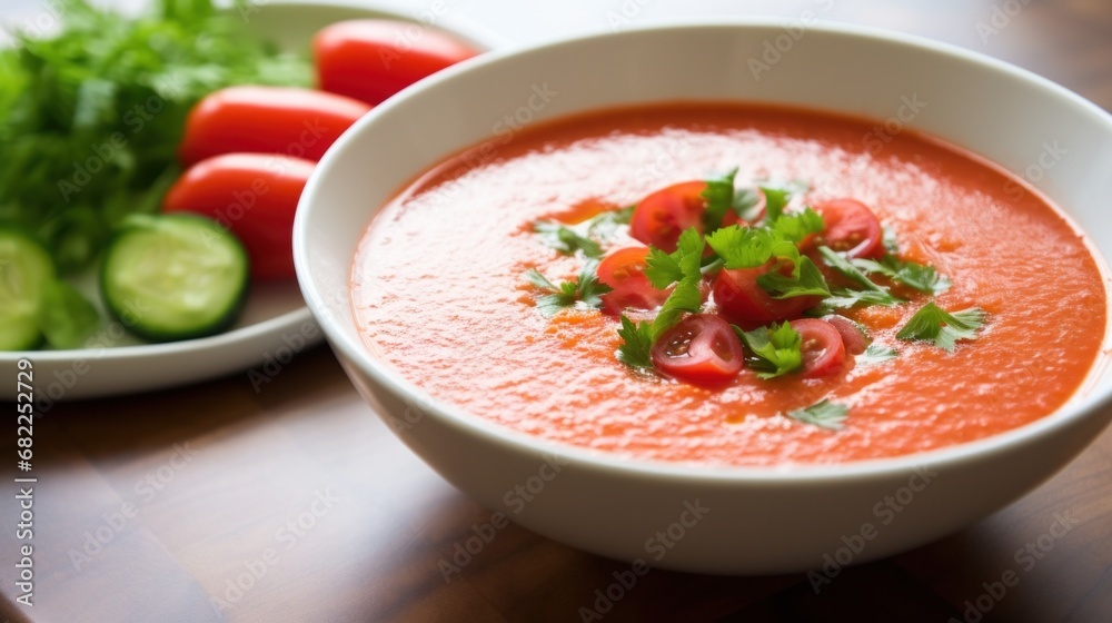 light and refreshing gazpacho soup with bright red tomatoes, crisp cucumbers, and of olive oil light and refreshing gazpacho soup with bright red tomatoes, crisp cucumbers, and of olive oil