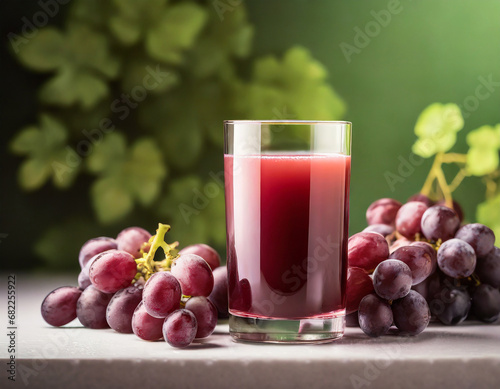 glass of juice and grapes