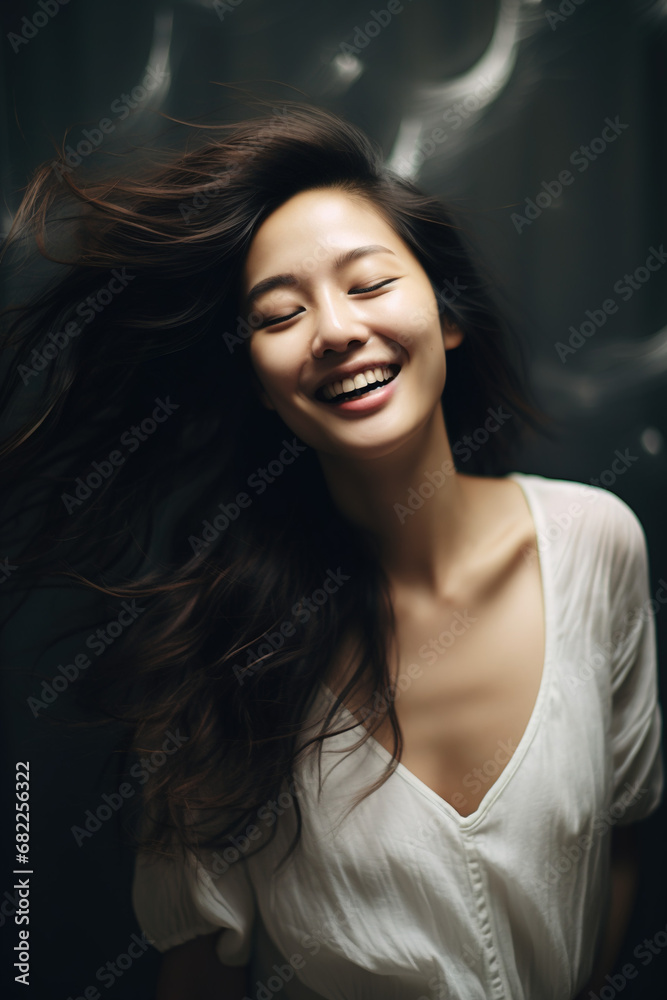 Fototapeta premium Beautiful Asian Women with Long Hair