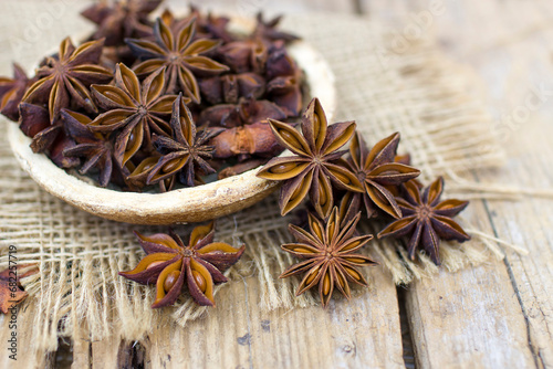 star anise spices - close up