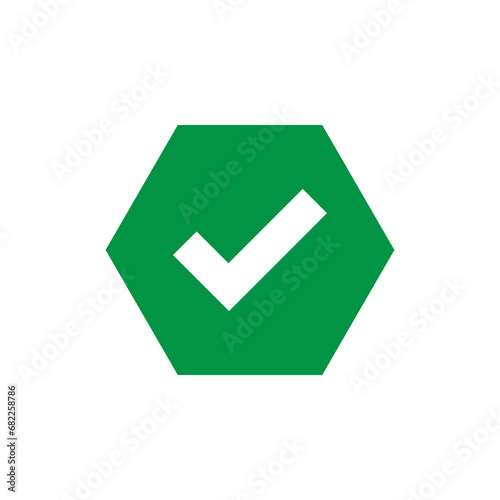Green check mark, approve on polygon button