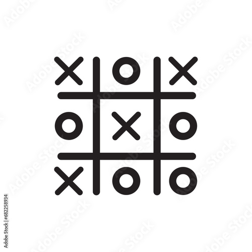 Tic tac toe game symbol, cross cutting vector illustration